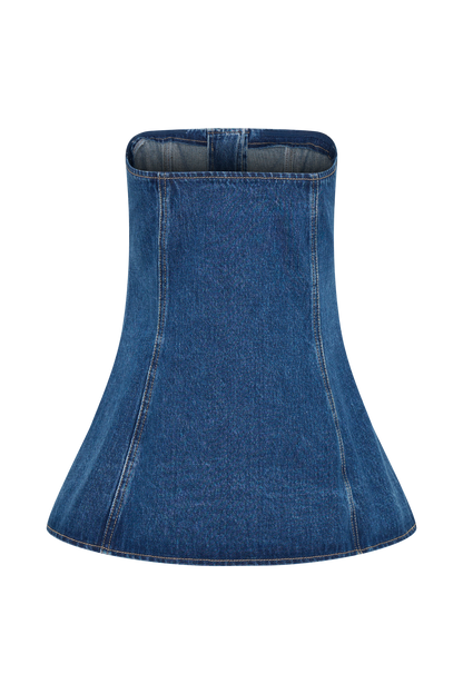Haut boutonné à manches longues sans bretelles Lennox - Bleu foncé