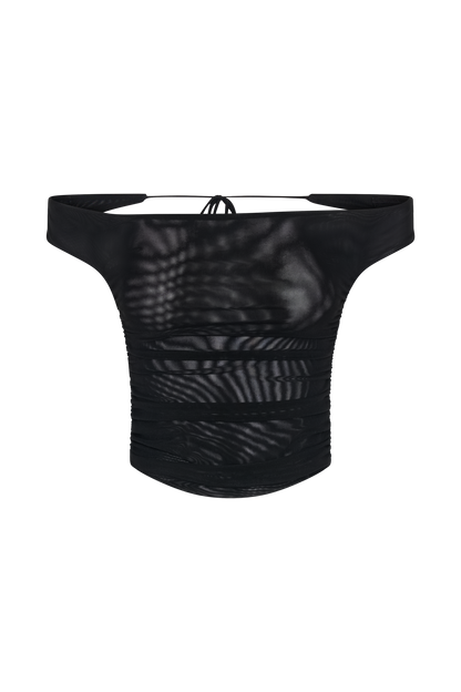 Top court en maille Brooklyn - Noir