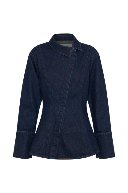 Chemise en jean asymétrique Jericho - Bleu indigo