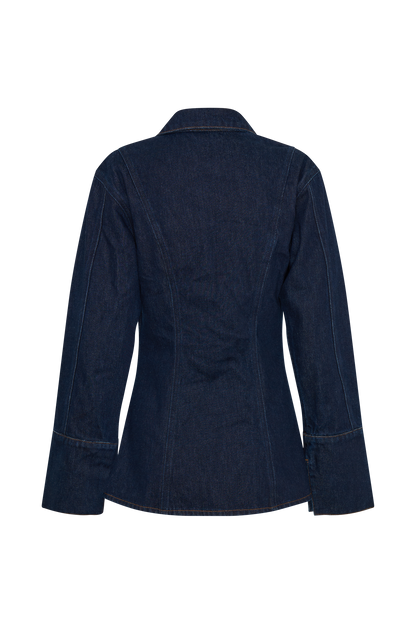 Chemise en jean asymétrique Jericho - Bleu indigo