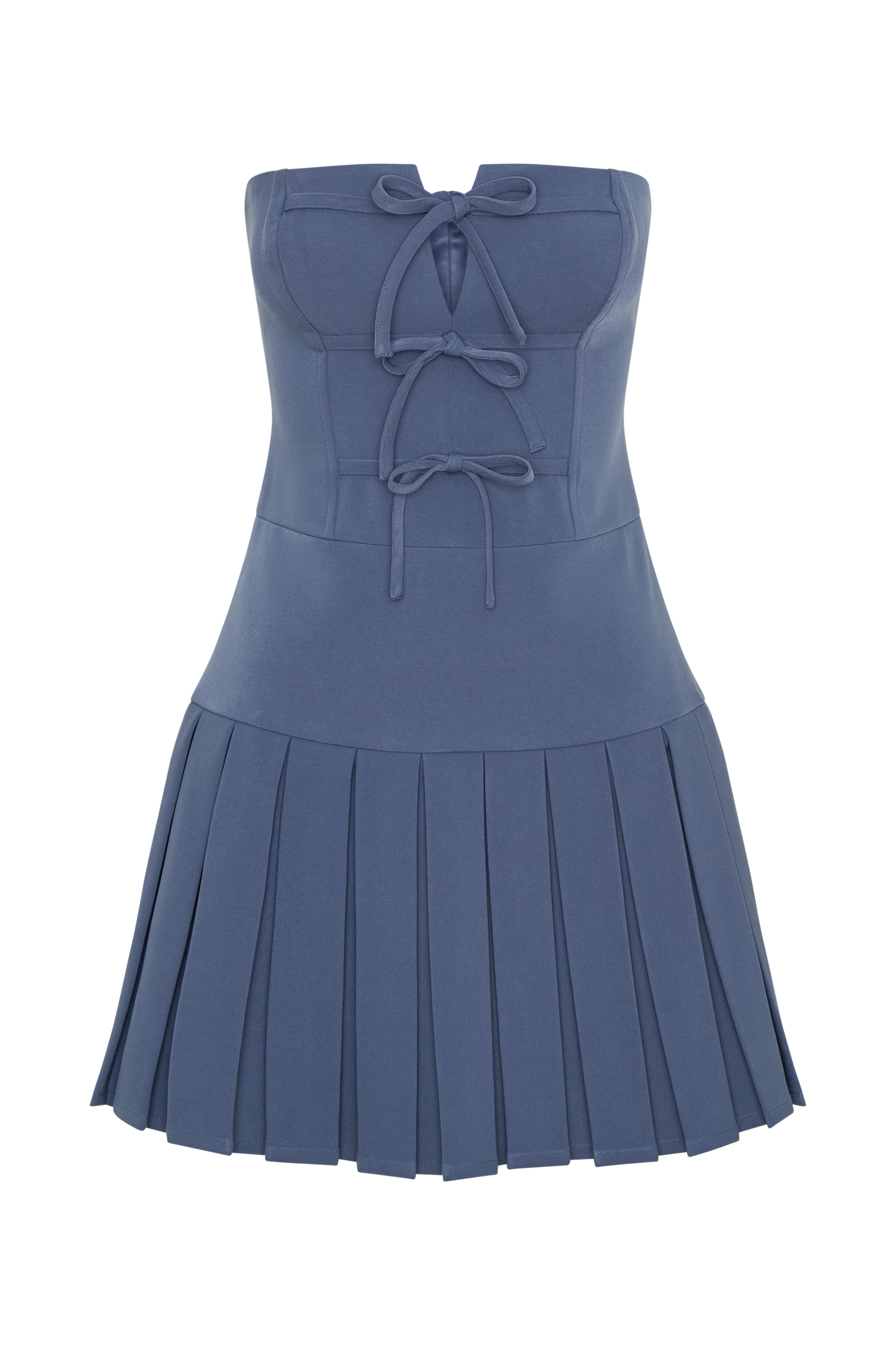 Mini-robe plissée Naya avec liens - Acier
