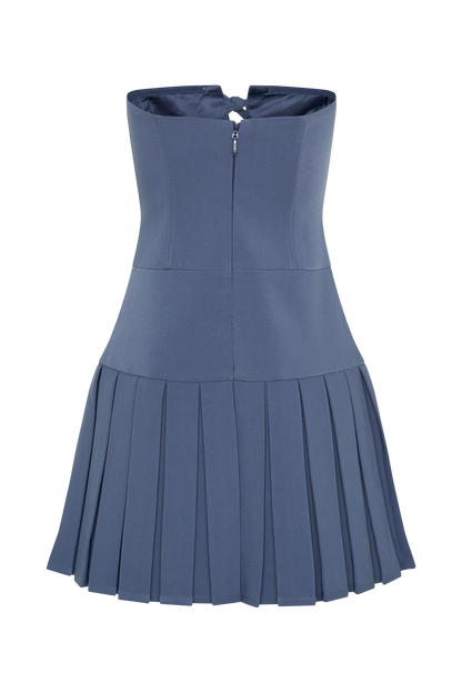 Mini-robe plissée Naya avec liens - Acier