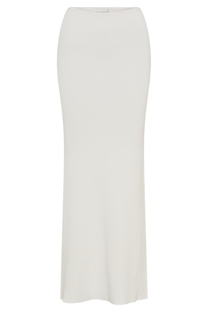 Jupe Maxi Tricot Queue de Poisson Keaton - Blanche