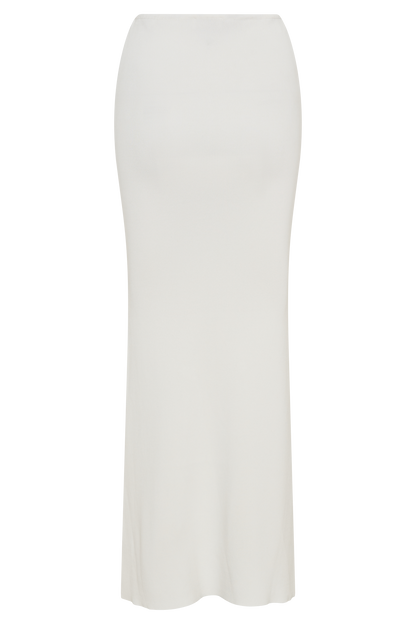 Jupe Maxi Tricot Queue de Poisson Keaton - Blanche