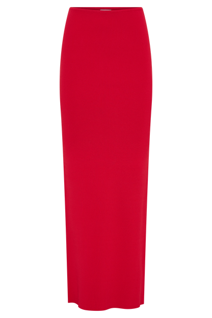 Jupe Maxi Tricot Queue de Poisson Keaton - Rouge