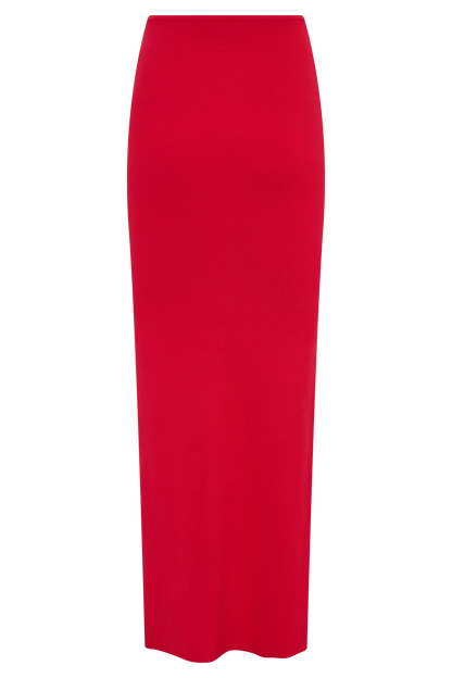 Jupe Maxi Tricot Queue de Poisson Keaton - Rouge