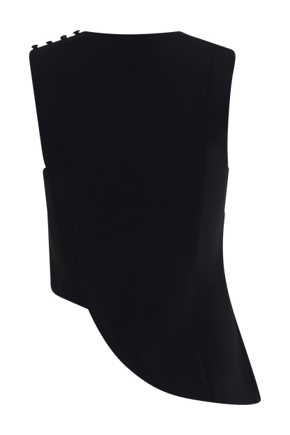 Top asymétrique sans manches pour tailleur Astrid - Noir