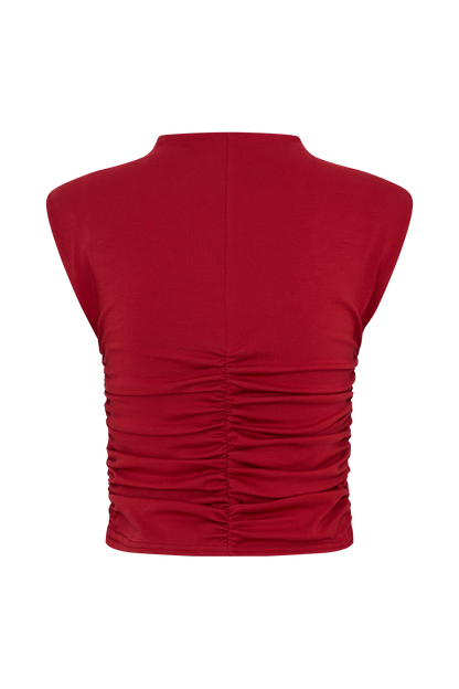 Haut sans manches à col montant Ellia - Rouge