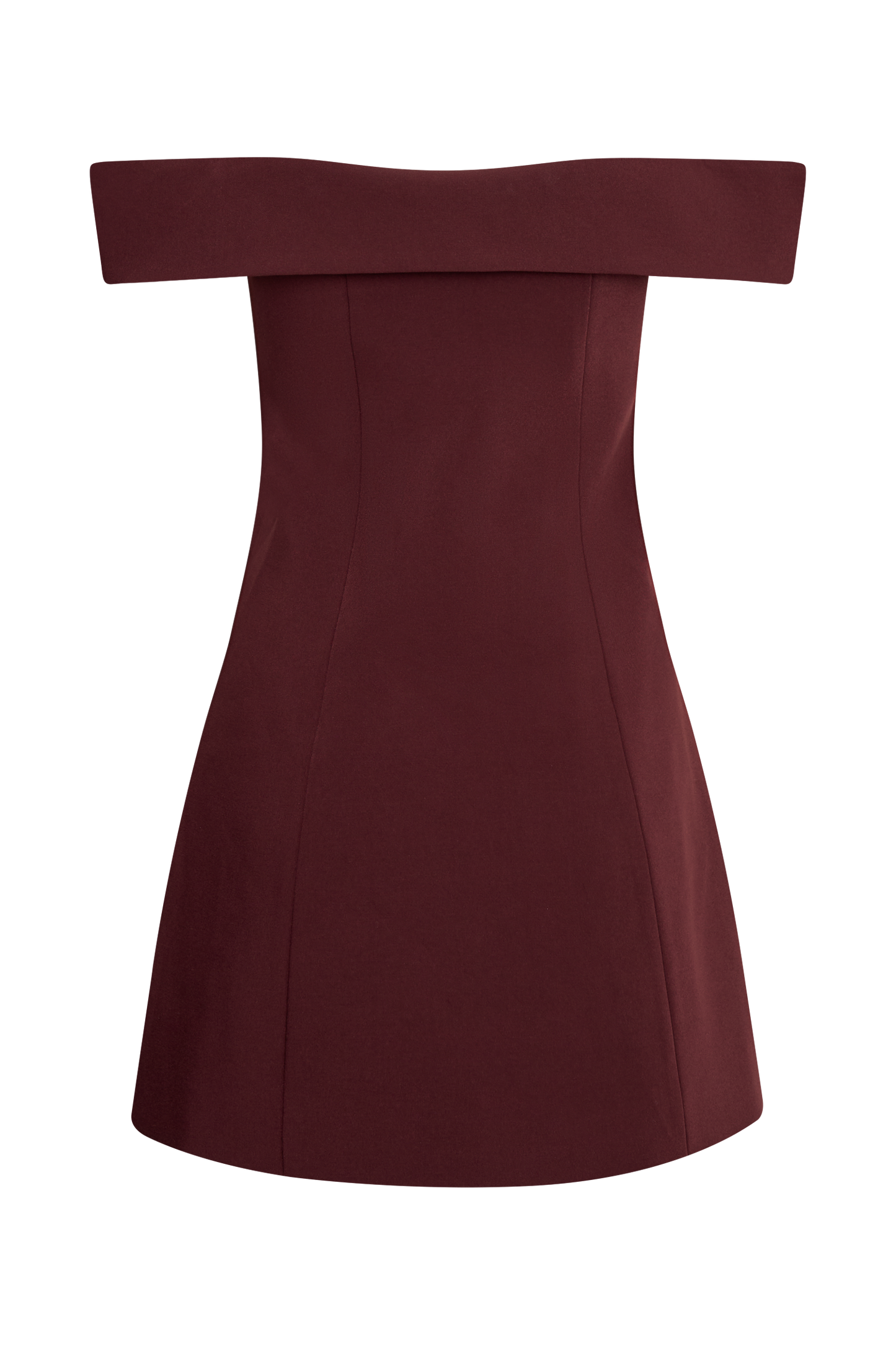 Mini-robe tailleur à épaules dénudées Noelle - Brun-rouge