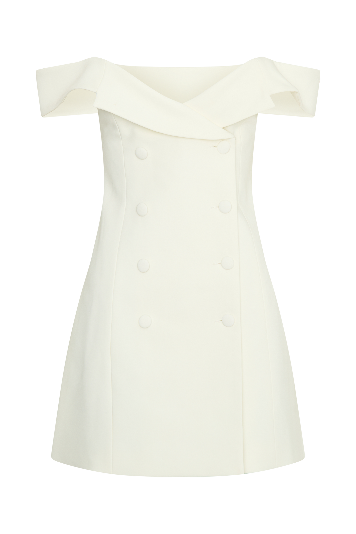 Mini-robe tailleur à épaules dénudées Noelle - Ivoire