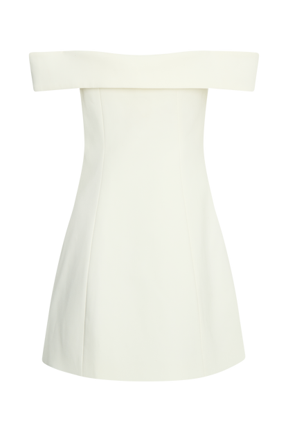 Mini-robe tailleur à épaules dénudées Noelle - Ivoire