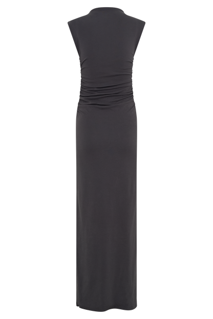 Robe Maxi Sans Manches à Col Haut Elliot - Gris Anthracite