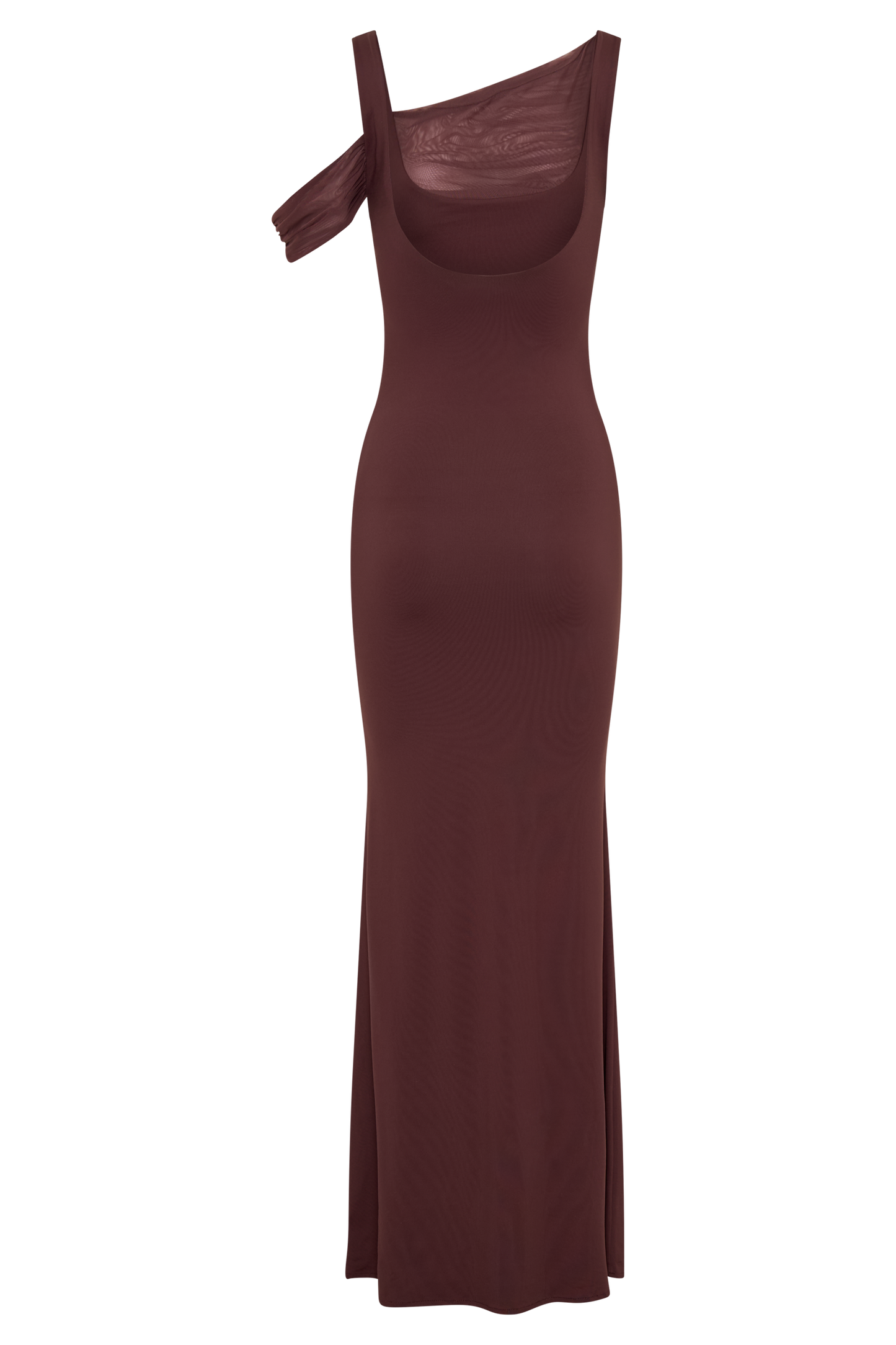 Robe maxi sans manches Janette en nylon et maille recyclés - Marron-rouge