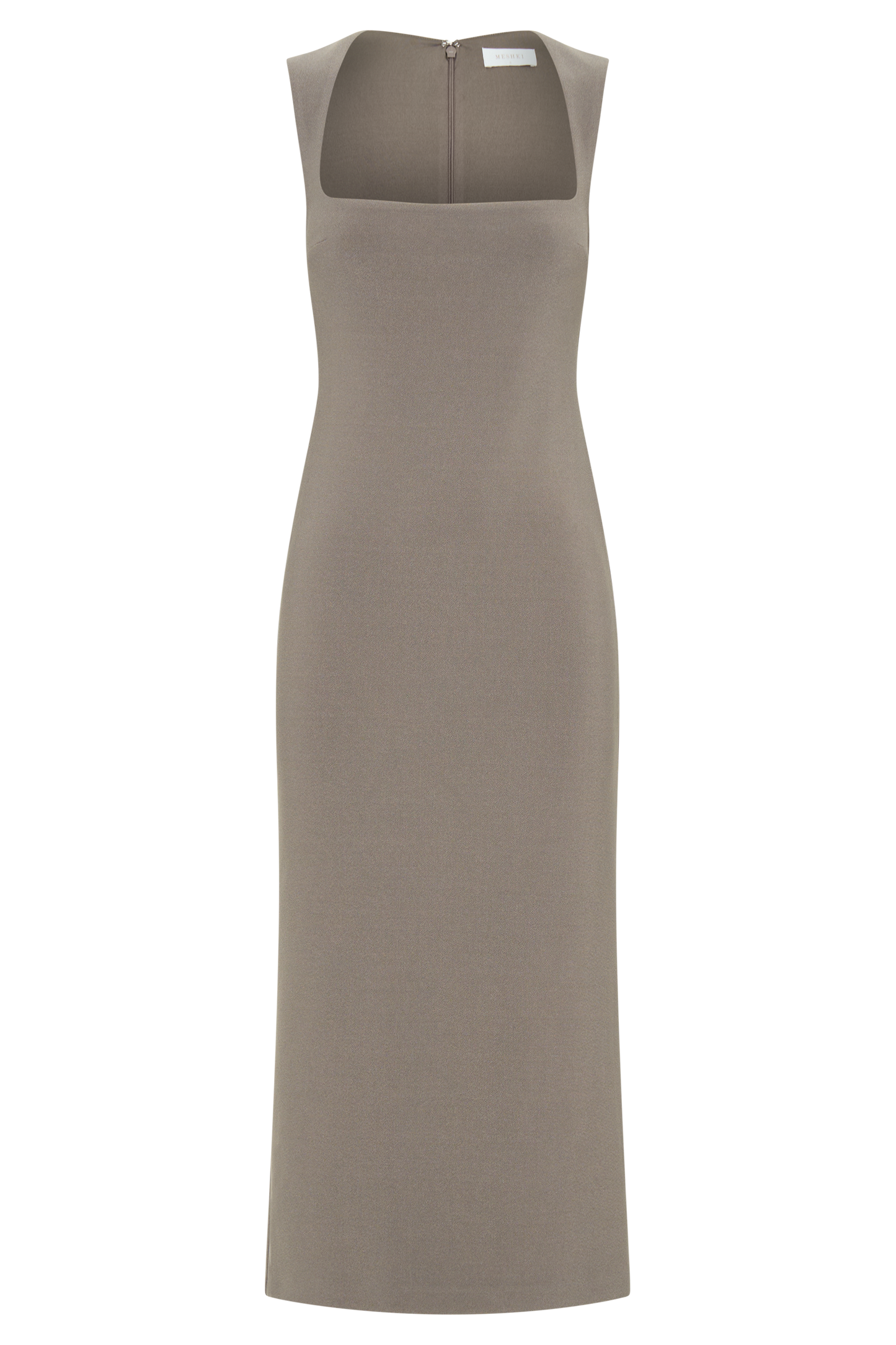 Robe midi en crêpe Frida - Gris fumé