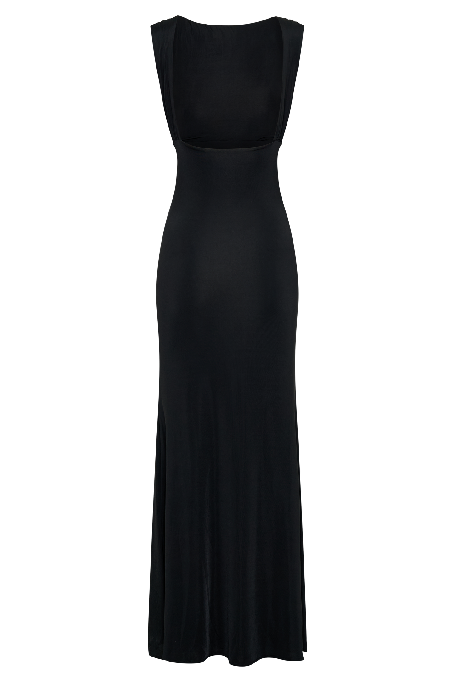 Robe Maxi Malia en Mousseline de Soie à Plis - Noir