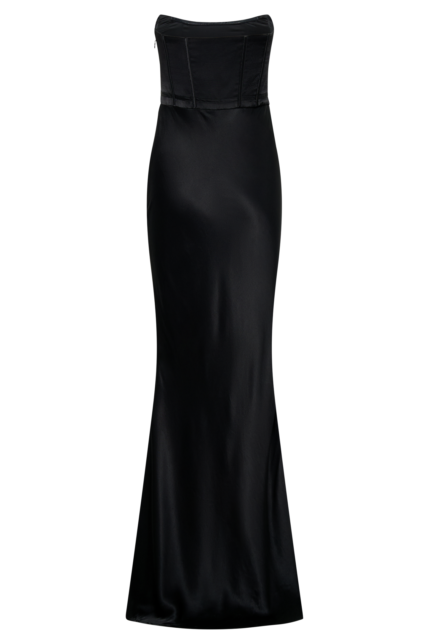 Robe Maxi Satin Sans Bretelles Harlow - Noir