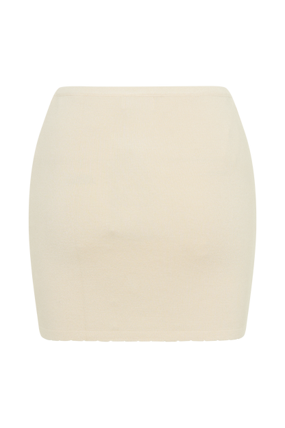 Mini-jupe en jersey brodé Monroe - Crème et Ivoire