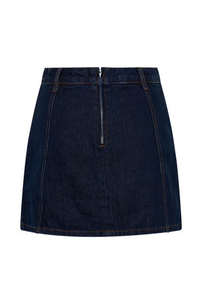 Rosalyn Mini Jupette en Jean - Bleu Indigo