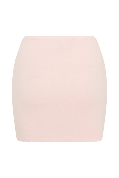 Jupe mini en jersey brodé Monroe - Rose bébé et ivoire