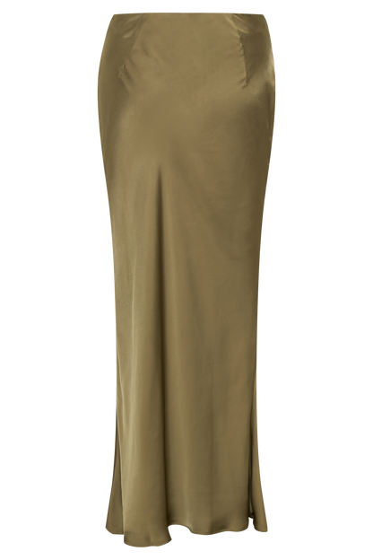 Jupe Maxi Asymétrique en Satin Nicola - Basil
