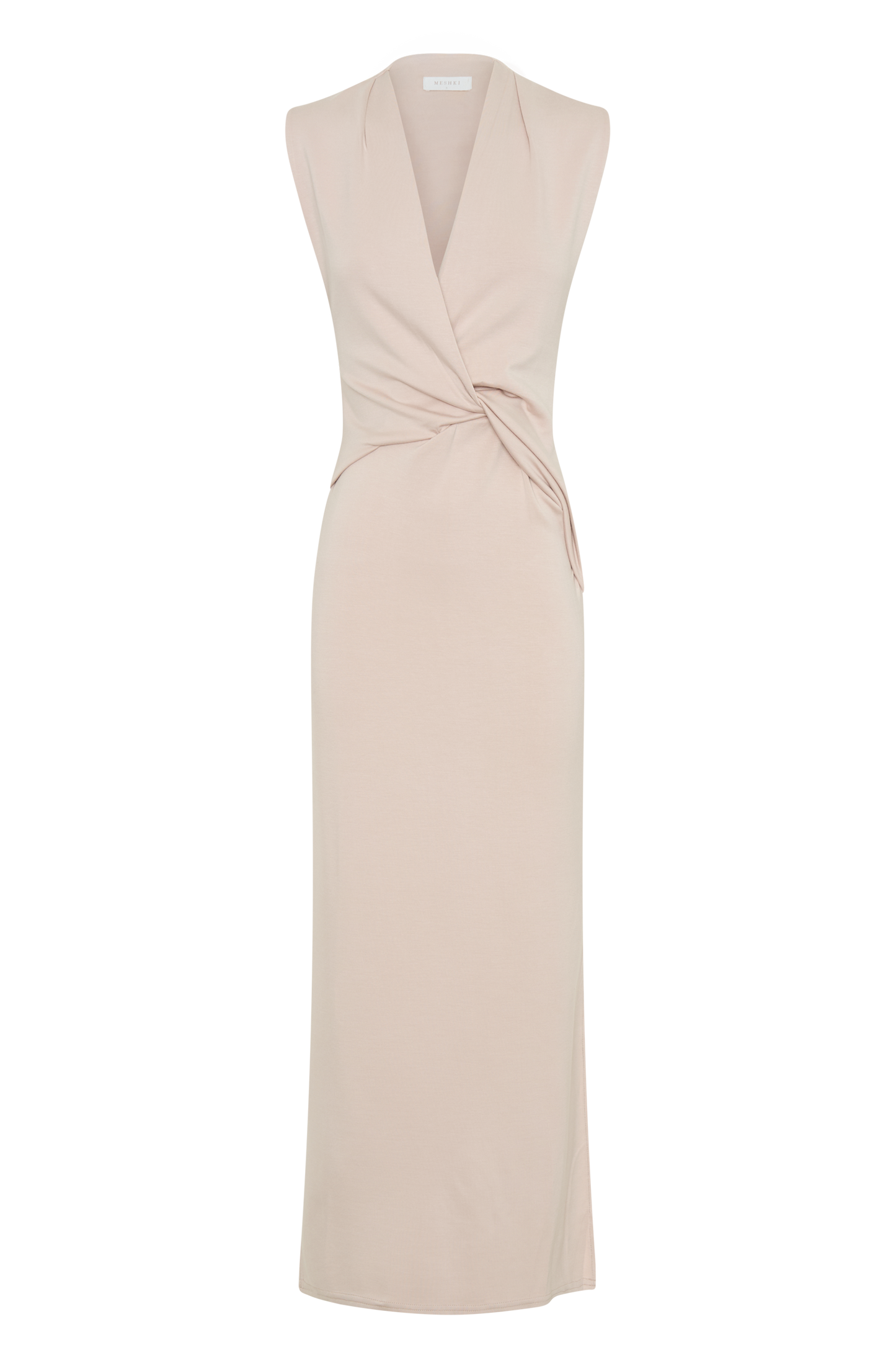 Robe midi Lorelei en crêpe torsadée - Taupe