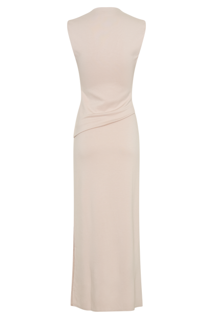 Robe midi Lorelei en crêpe torsadée - Taupe