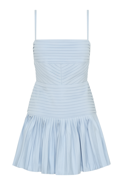 Robe mini Rylee à plis multiples - Bleu glace
