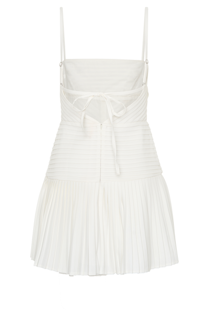 Robe mini Rylee à plis multiples - Blanc