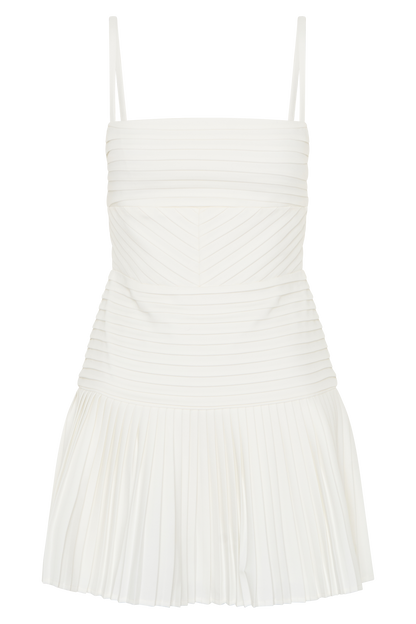 Robe mini Rylee à plis multiples - Blanc