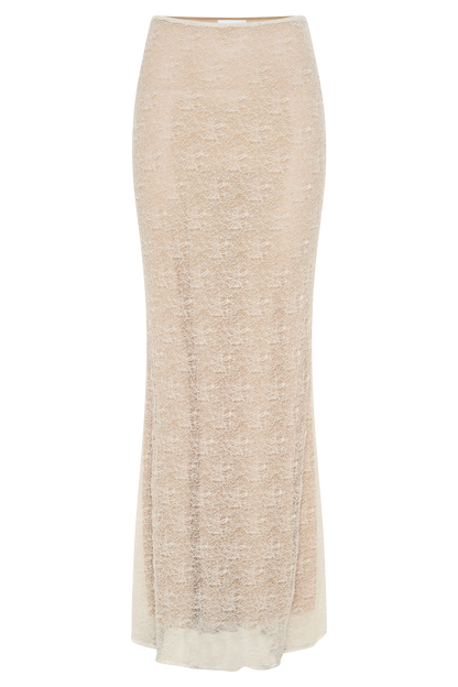 Jupe Maxi en Dentelle Transparent Robyn - Ivoire