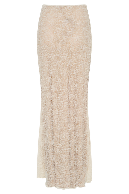 Jupe Maxi en Dentelle Transparent Robyn - Ivoire