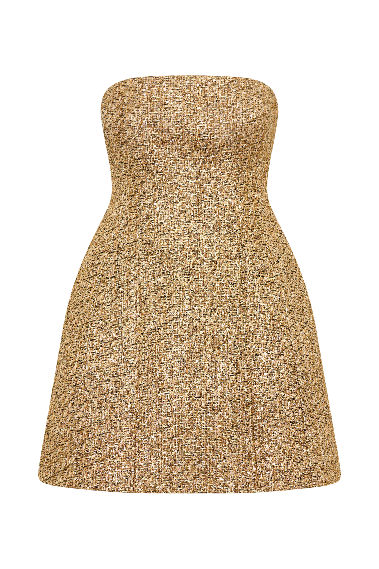 Mini-robe en tweed sans bretelles Gala - Or