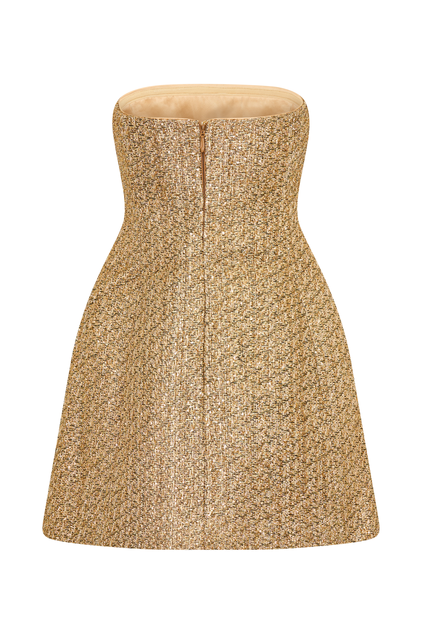 Mini-robe en tweed sans bretelles Gala - Or