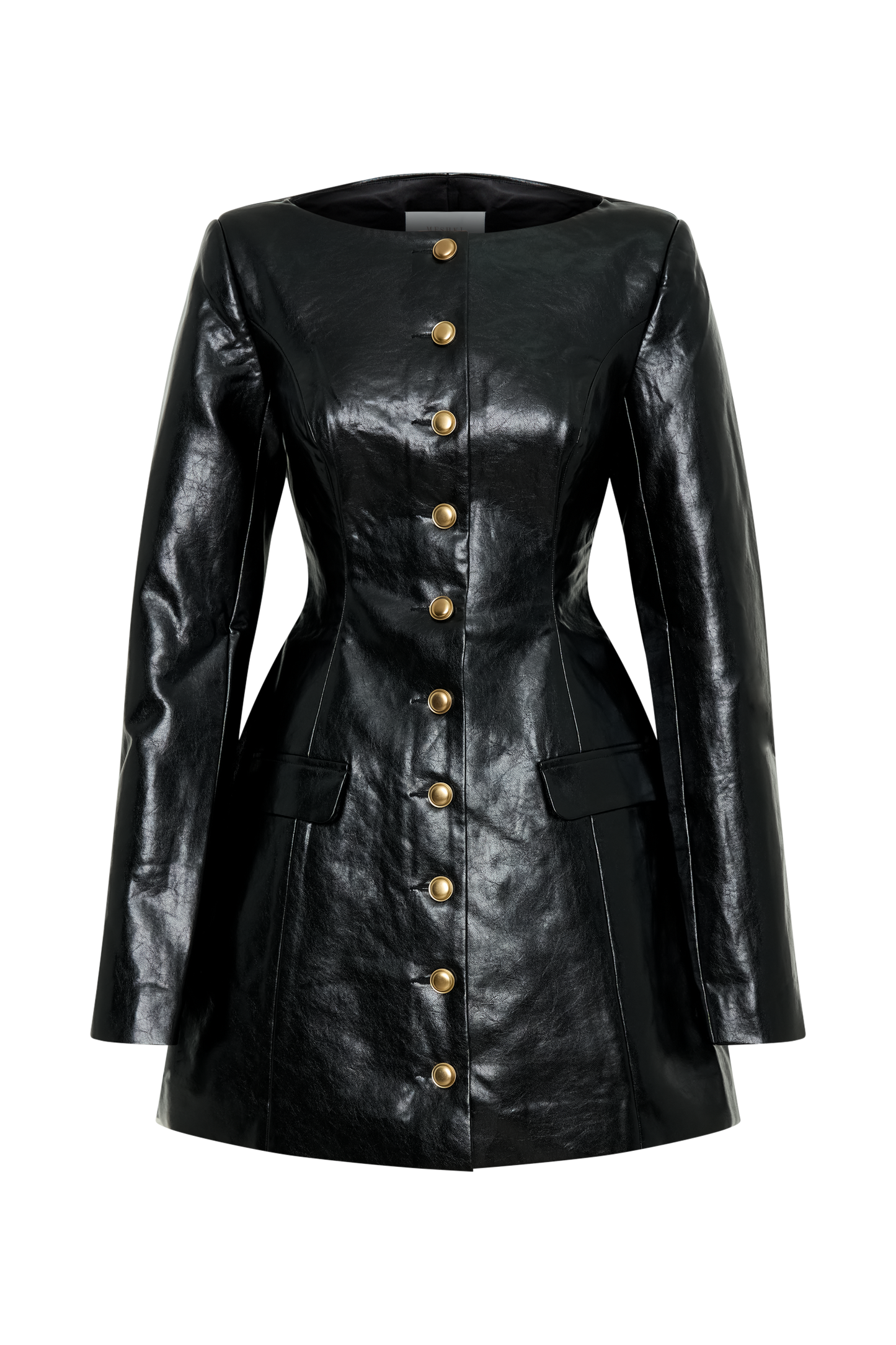 Nancy Mini-robe en simili cuir - Noir