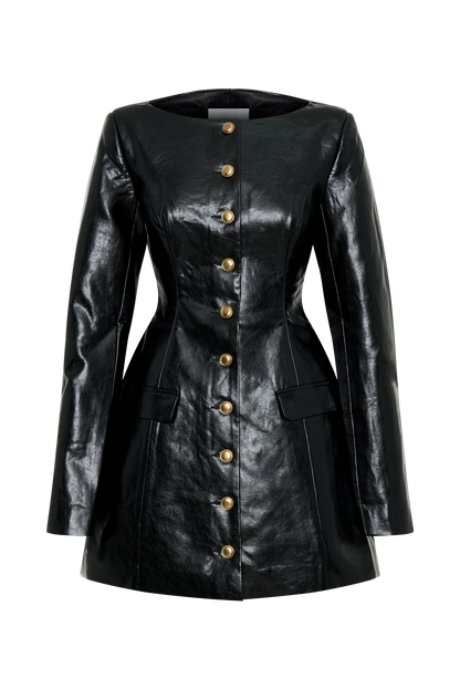 Nancy Mini-robe en simili cuir - Noir