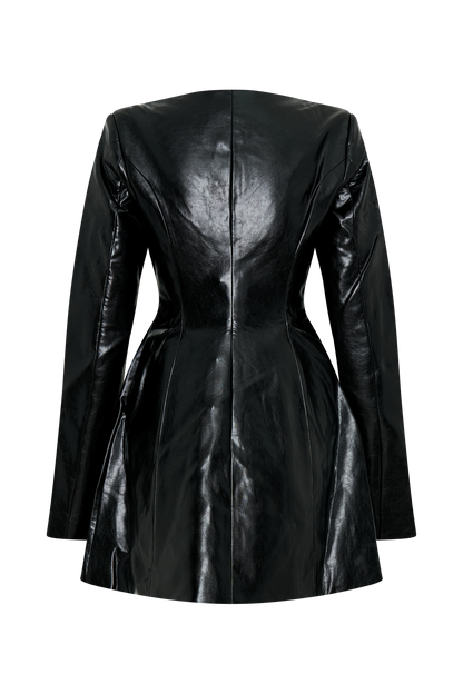 Nancy Mini-robe en simili cuir - Noir