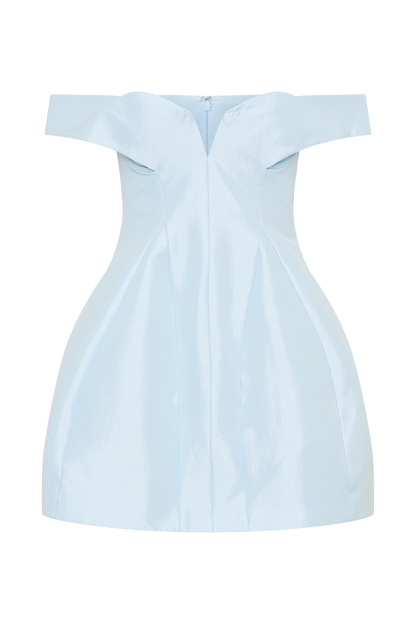 Mini-robe Diana à épaules dénudées - Bleu bébé poudré