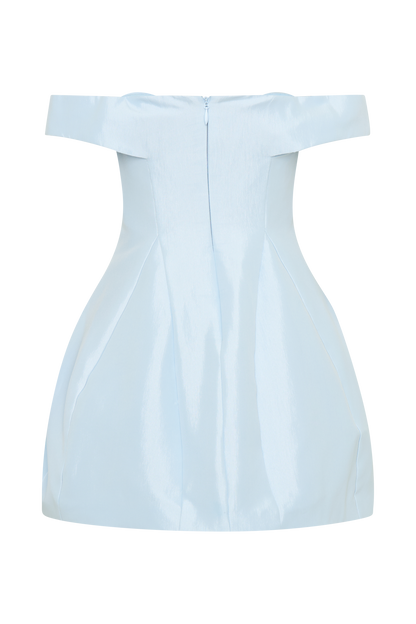 Mini-robe Diana à épaules dénudées - Bleu bébé poudré