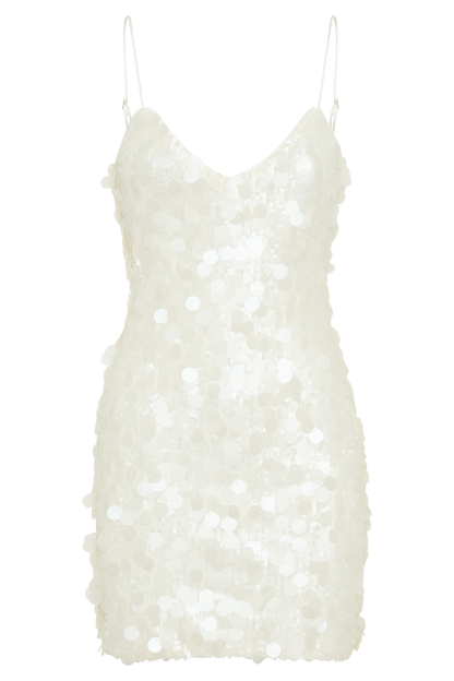 Robe mini Romilly à paillettes - Ivoire