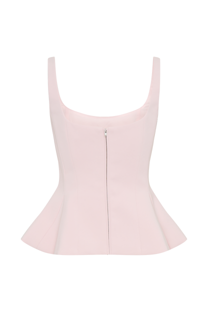 Top à peplum Korrie - Rose poudré