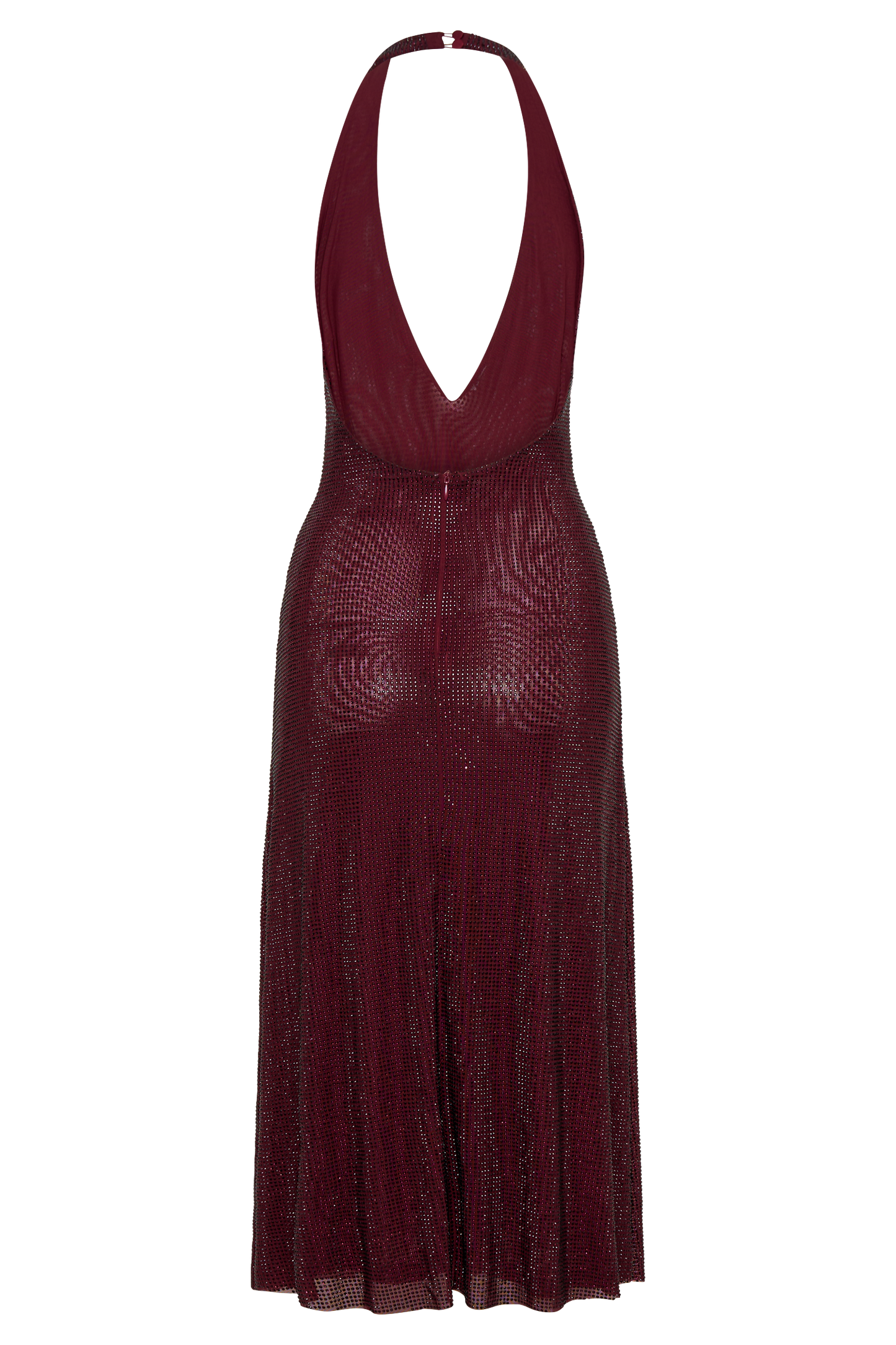 Genie Diamante Robe Midi à Décolleté Croisé - Brun-Rouge