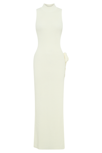 Robe Maxi en Tricot à Découpes - Ivoire