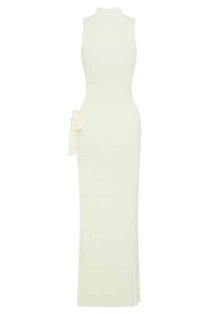 Robe Maxi en Tricot à Découpes - Ivoire