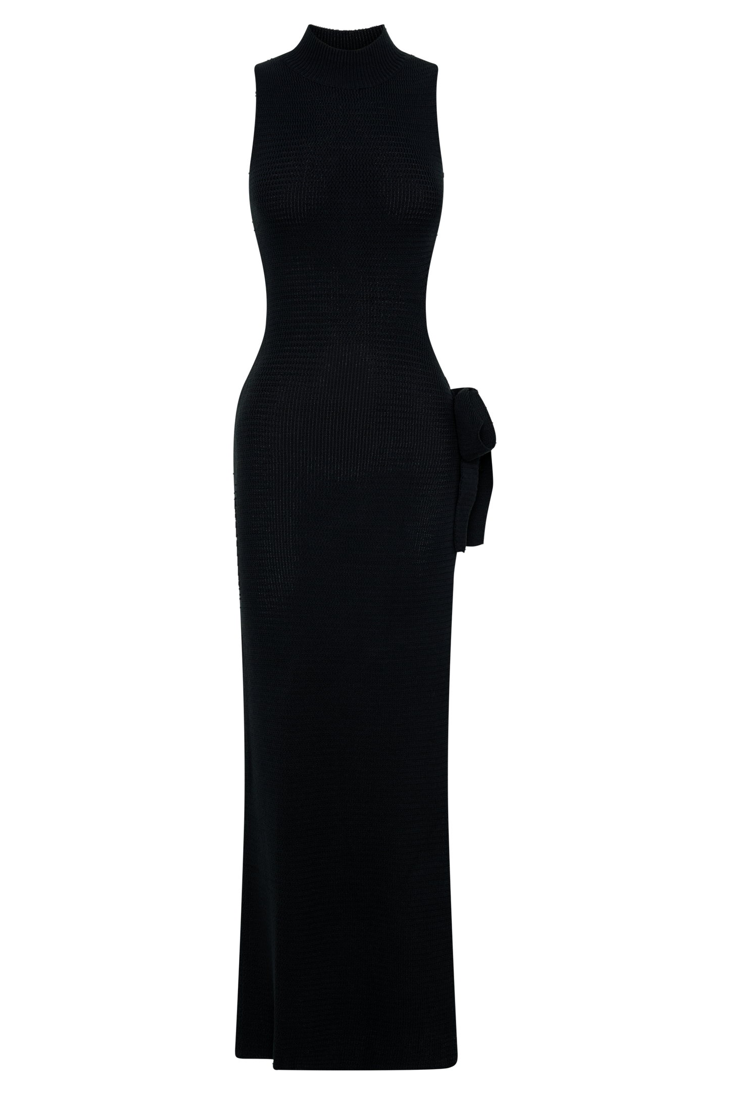 Robe Maxi en Tricot Perforée Stephanie - Noir