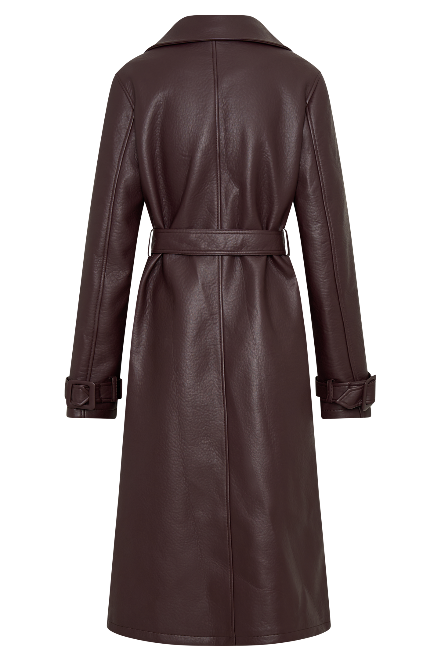 Manteau-trencher en simili cuir Tarah - Brun cacao