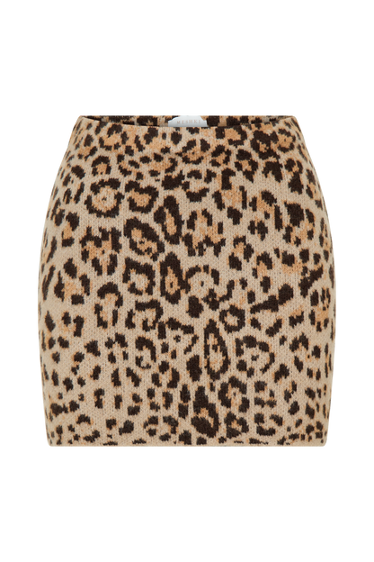 Jupe mini en tricot Marissa - Imprimé léopard
