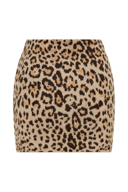 Jupe mini en tricot Marissa - Imprimé léopard