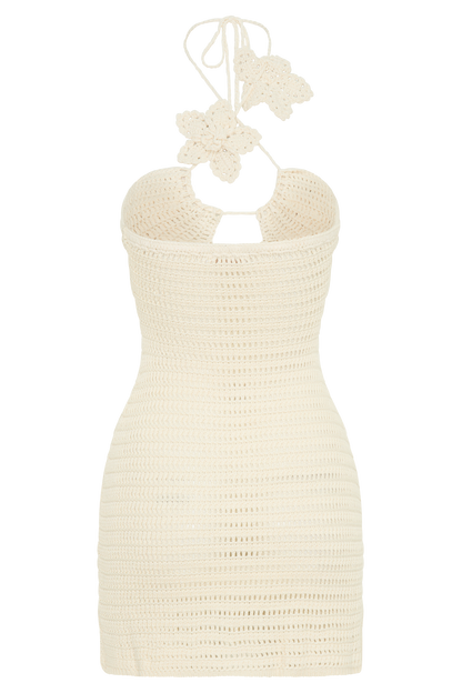 Mini-robe en crochet à motifs floraux Kyla - Crème glacée