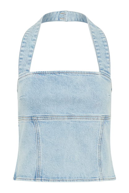 Halter en jean Dayna - Bleu clair