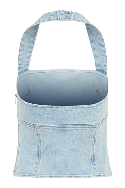Halter en jean Dayna - Bleu clair